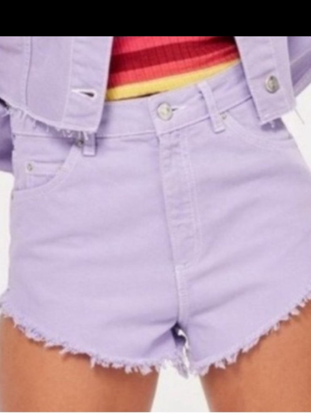 Topshop-Lilac Moto Frayed Shorts Sz 4
 Cute Spring Color! NWT